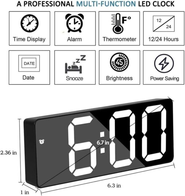LED Smart Table Clock | White - Image 6