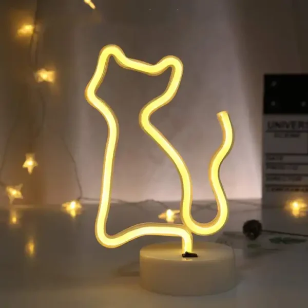 Cat Shape LED Neon Sign Light for Bedroom Decor 2 Cat Shape LED Neon Sign Light for Bedroom Decor - Image 2