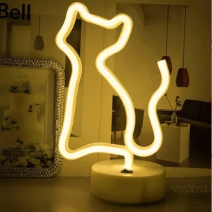 Cat Shape LED Neon Sign Light for Bedroom Decor