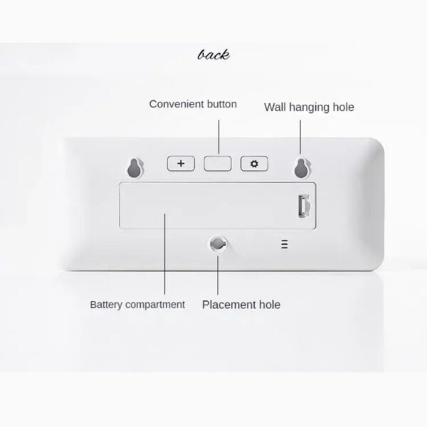 Large Display Wall Clock with Temperature and Humidity Feature - Image 4