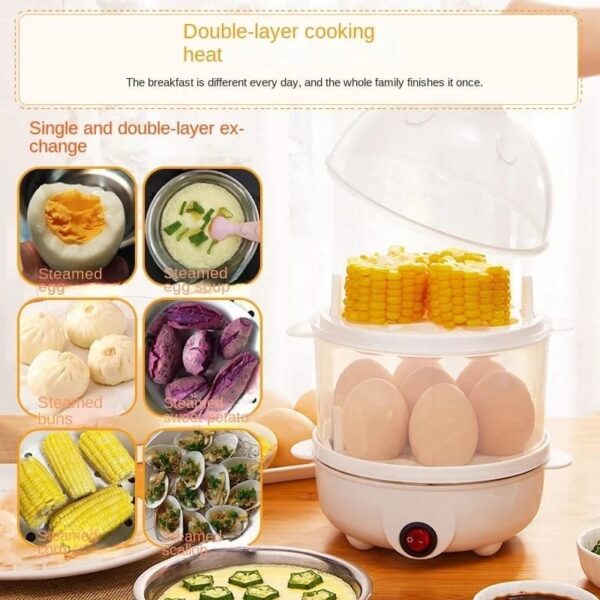 Multifunctional Double Layer Electric Egg Cooker - Image 2