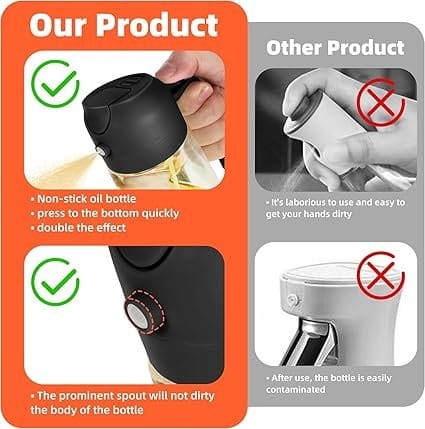 Oil Dispenser and Sprayer Bottle 2 in 1 5 Oil Dispenser and Sprayer Bottle 2 in 1 - Image 5