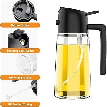 Oil Dispenser and Sprayer Bottle 2 in 1 1 Oil Dispenser and Sprayer Bottle 2 in 1