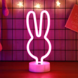 Rabbit Shape LED Neon Sign Light for Room Decor
