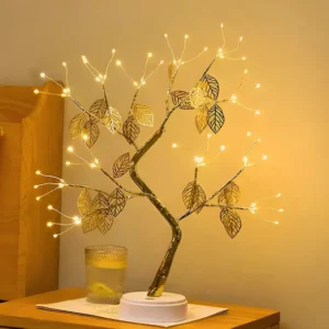 72 LED Bonsai Tree Lamp with Golden Leaf