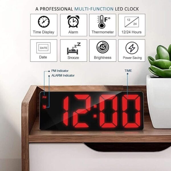 LED Smart Table Clock | Red 2 LED Smart Table Clock | Red - Image 2