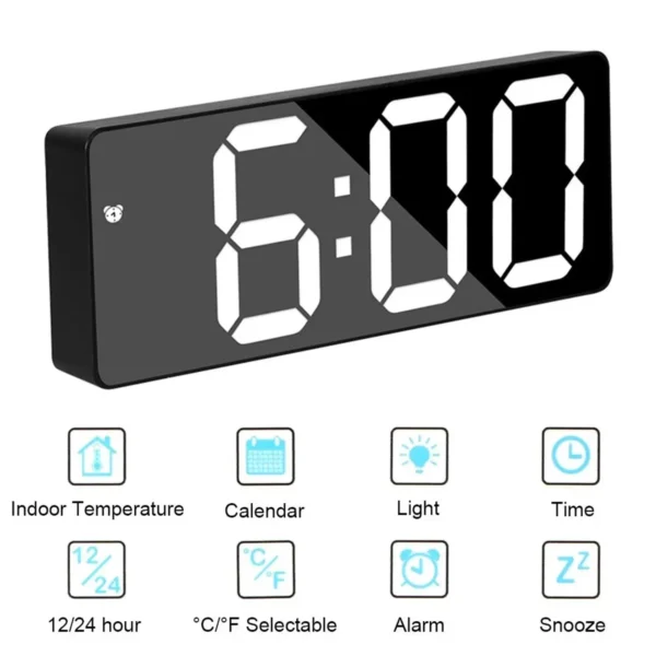 LED Smart Table Clock | White - Image 5